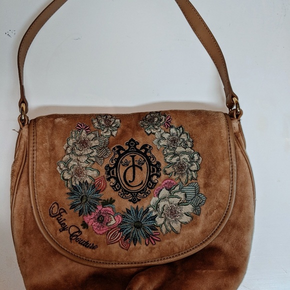 Juicy Couture Handbags - Juicy Couture Dusty Pink Velvet Saddle Handbag